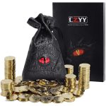 Lot de 50 pièces en métal doré avec pochette en cuir dragon