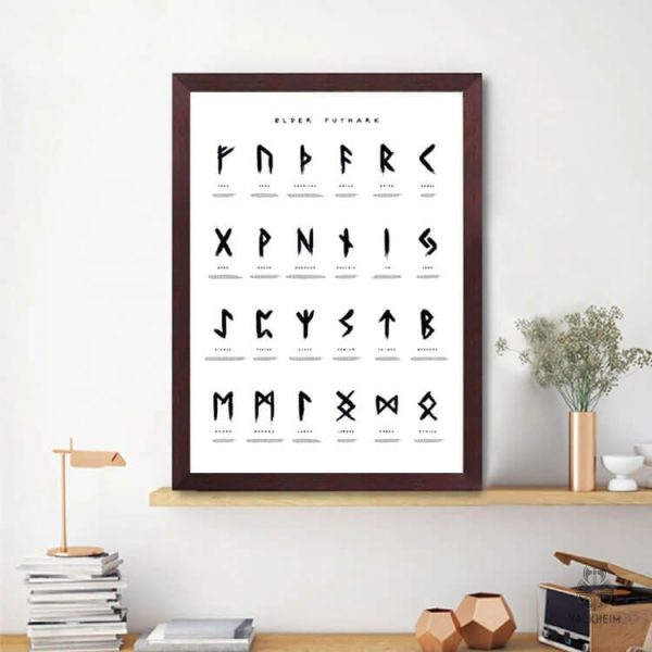 Affiche inspirée des runes vikings