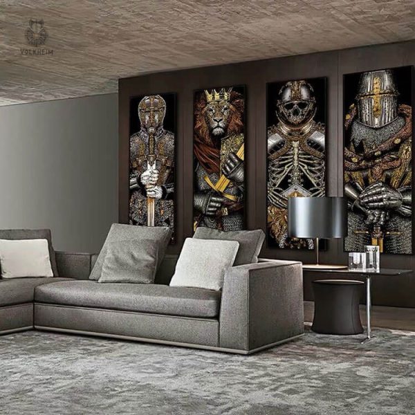 Illustrations de chevaliers pour décorer les murs