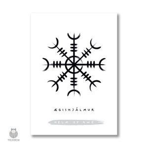 Art mural Viking illustrant le Vegvisir, guide spirituel nordique