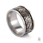 Anneau Celtique Loup et Triskell en argent