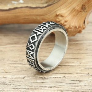 Anneau Viking avec Runes Mythiques, bijoux inspirés de la culture nordique