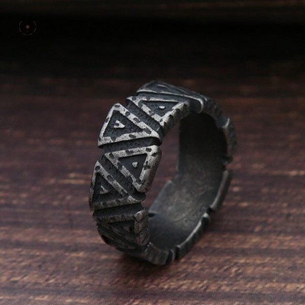 Anneau en métal Viking, motif Valknut distinctif