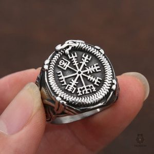 Bague Dragon Viking - Design Aegishjalmur et Ouroboros