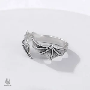 Bague avec motif aile de dragon, style unique et captivant