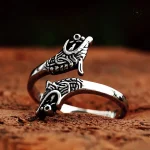 Bague ajustable Dragon inspirée des Vikings