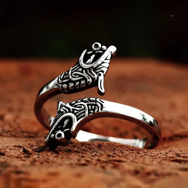 bague-ajustable-dragon-viking-1 Bague ajustable Dragon inspirée des Vikings