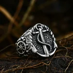 Bague ancre en métal avec design marin élégant