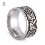 Bague Celtique Aigle Entrelacé en métal argenté