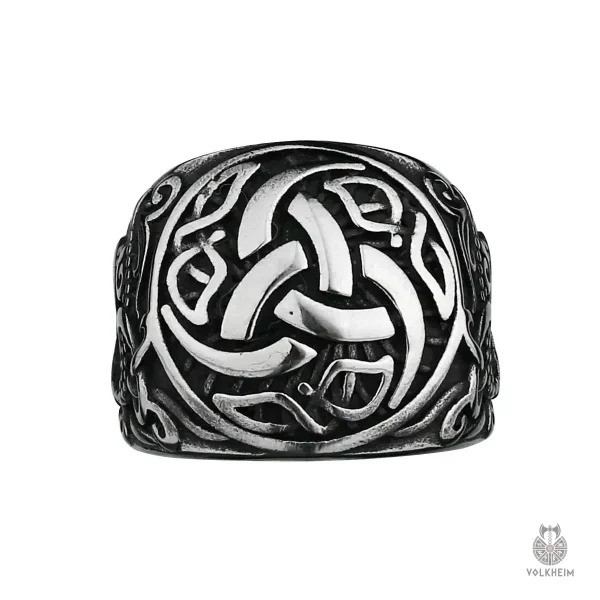 Bague en argent avec symbole triquetra