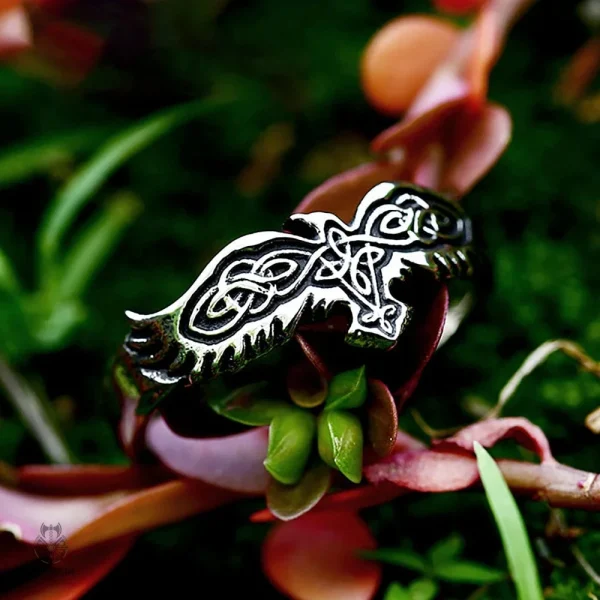 Bague inspirée des corbeaux d'Odin, design original