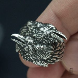 Bague Corbeau Odin - Design Hugin et Munin