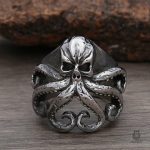 Bague Cthulhu en forme de crâne, style gothique exceptionnel