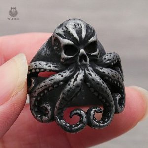 Bague crâne inspirée de Cthulhu, design mystérieux et audacieux