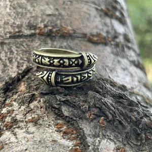 Bague dragon viking réglable en métal