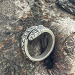 Bague ajustable avec design de dragon nordique