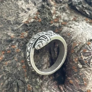 Bague ajustable avec design de dragon nordique