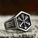 Bague Flèches du Guerrier en métal argenté