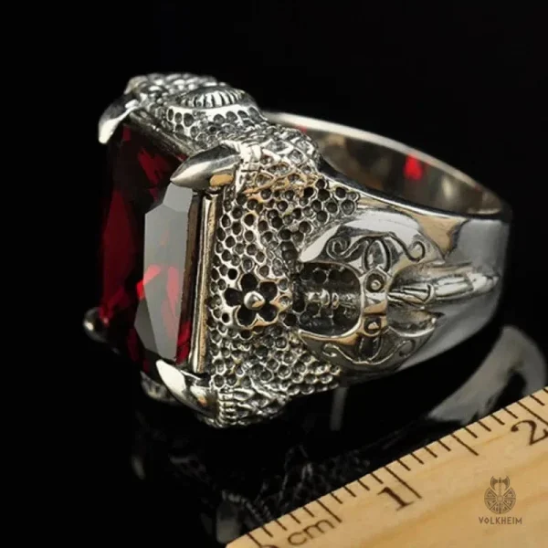 bague-griffes-dragon-pierre-rectangulaire-1 Bague Dragon avec Pierre Rectangulaire en Griffes
