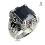 Bague original Dragon avec pierre rectangulaire
