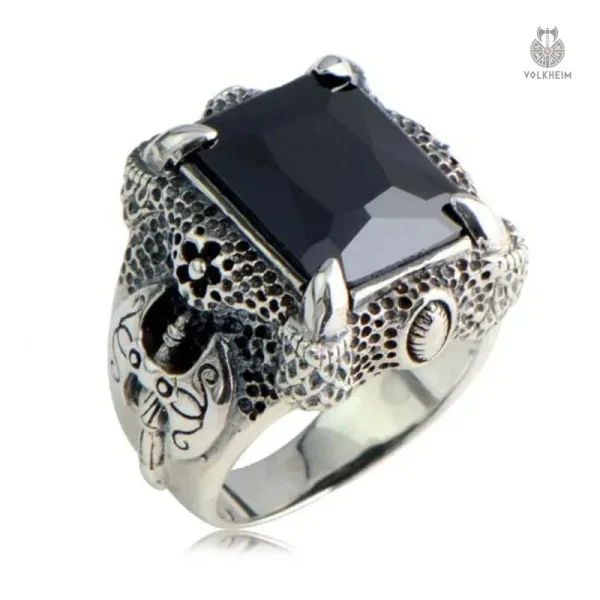 Bague original Dragon avec pierre rectangulaire