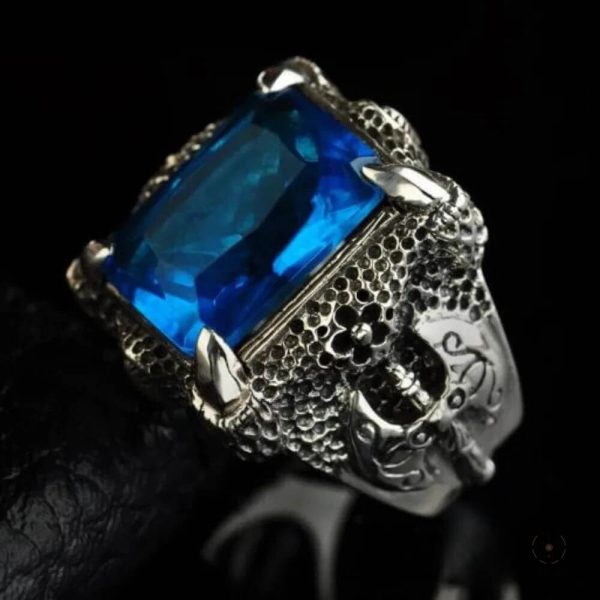 Bague stylée Dragon avec sertissage de pierre