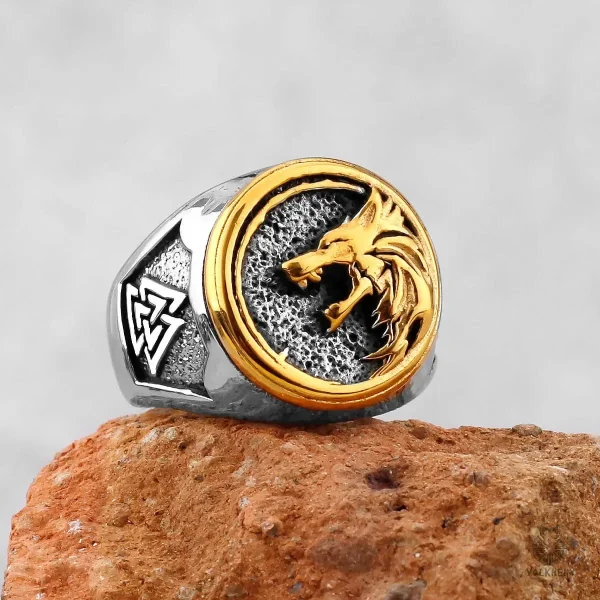 Accessoire de mode viking : bague loup
