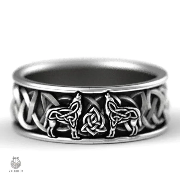 bague-loups-viking-1 Bague Viking Loup en métal au design inspiré des motifs nordiques