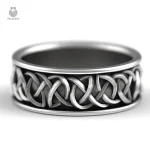 Accessoire viking, bague ornée de motifs animaliers puissants