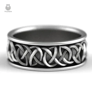 Accessoire viking, bague ornée de motifs animaliers puissants