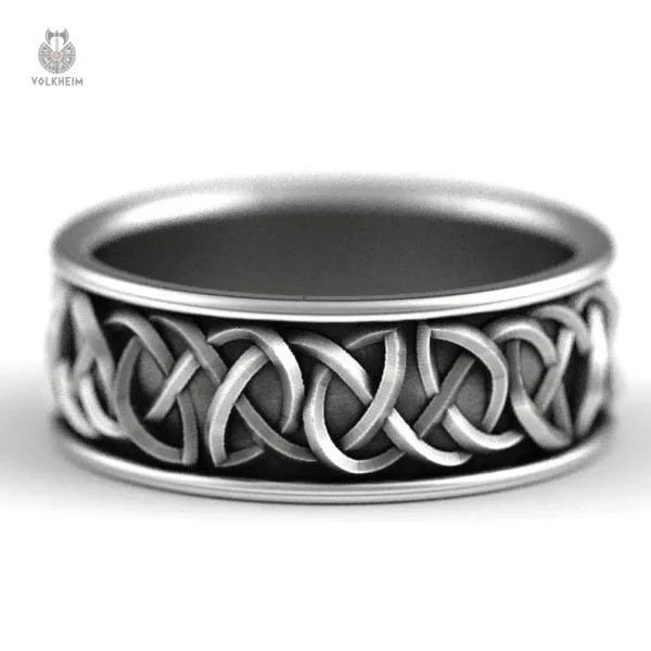 Accessoire viking, bague ornée de motifs animaliers puissants