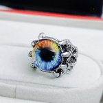 Bague Dragon avec pierre œil de Dragon mystérieuse