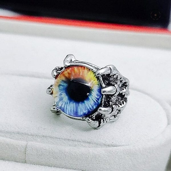 Bague Dragon avec pierre œil de Dragon mystérieuse