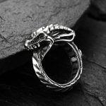 Bague Ouroboros en forme de dragon viking, design unique