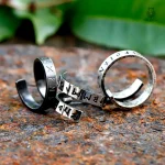Bague ajustable avec motifs de runes vikings