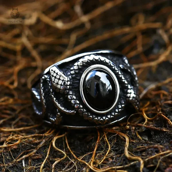 Bague serpent viking élégante en métal sculpté