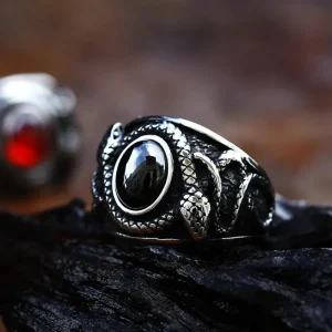Bague viking en forme de serpent pour un style audacieux