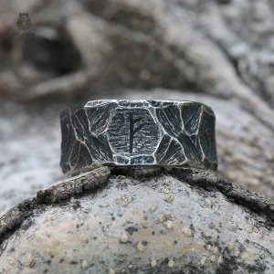 Bague Viking La Terre en métal avec design authentique