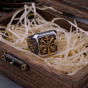 Bague vegvisir en métal inspirée de la mythologie nordique