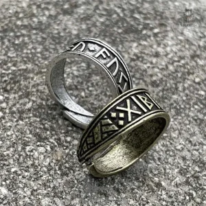Bague Viking Ajustable en métal au design authentique