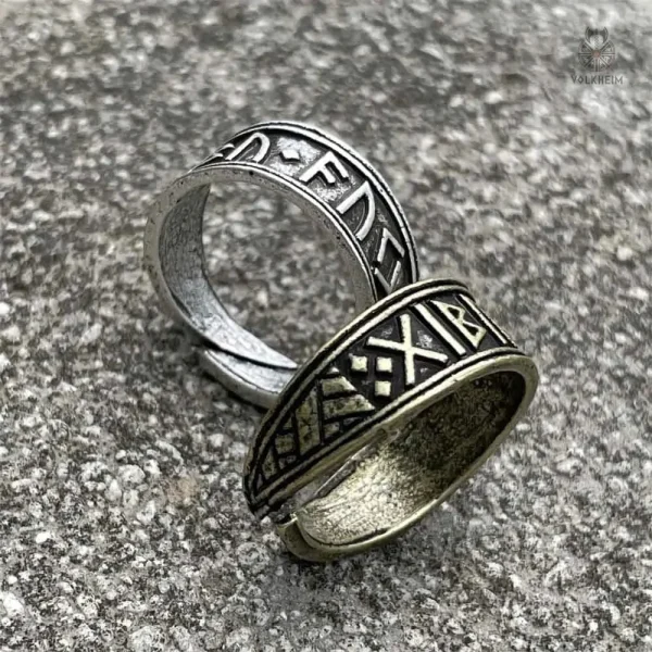 Bague Viking Ajustable en métal au design authentique