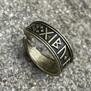 Bague en métal intemporelle, style inspiré de la culture nordique