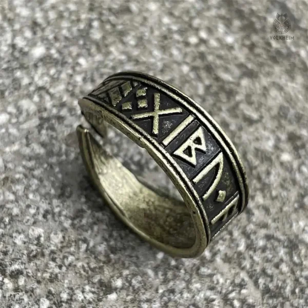 Bague en métal intemporelle, style inspiré de la culture nordique