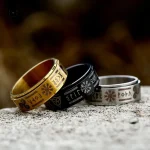 Bague Viking Anti-Stress en acier robuste et design unique