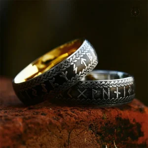Bague Viking Ragnar en métal au design inspiré des Vikings