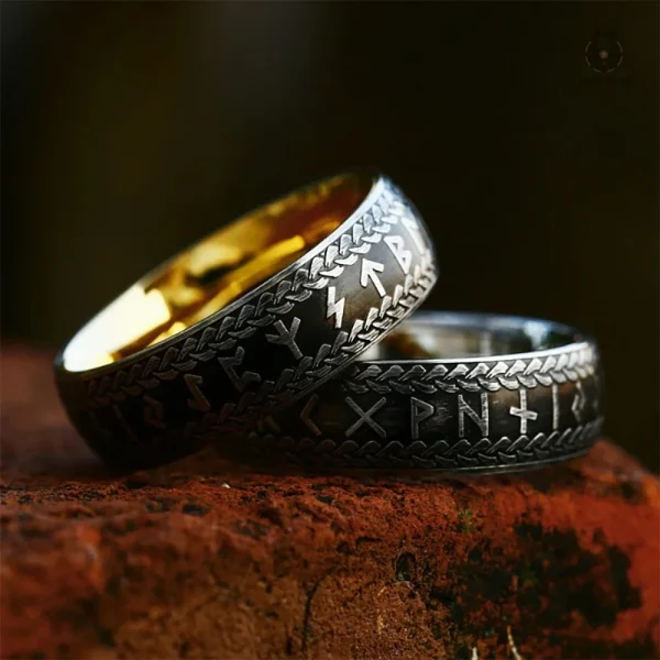 Bague Viking Ragnar en métal au design inspiré des Vikings