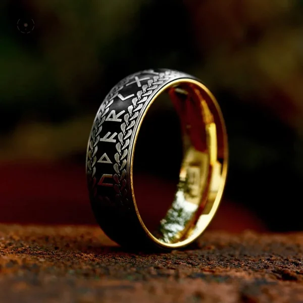 Design unique de bague inspiré de l'histoire viking