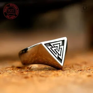 Bague Viking Valknut en acier inoxydable