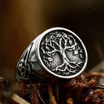 Bague Viking Yggdrasil, symbole de l'arbre monde