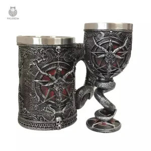 Verre Baphomet, symbole mystique pour boissons envoûtantes